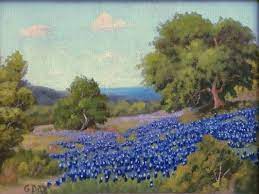Really nice painting i really wanted to keep it but my spouse did not agree with me. Robert William Wood Bluebonnets Texas Hill Country Rare G Day Signature At 1stdibs
