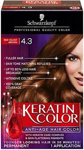 schwarzkopf keratin hair color red velvet brown 4 3 2 03