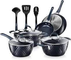 New Nutrichef Nccw11ds Nonstick Cookware Excilon Home Kitchen Ware Pots Pan Set With Saucepan Frying Pans Kitchen Cookware Sets Cookware Set Nonstick Cookware