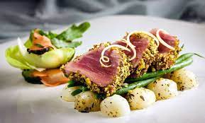 Seared Tuna With A Citrus Pistachio Crust Yuppiechef Magazine Seared Tuna Seafood Entrees Fine Dining Recipes