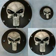 3d Punisher On A Harley Davidson Sportster Derby And Points Cover More Designs At Www Brockblackdesigns Com Harley Harley Davidson Harley Davidson Sportster