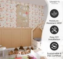 Vanetti Design Kit de Panneaux Muraux Bois 3D - MDF Résistant à l'Humidité,  8 Panneaux de 1000 mm, Colle, Clous et Instructions Inclus, Style Shaker ...