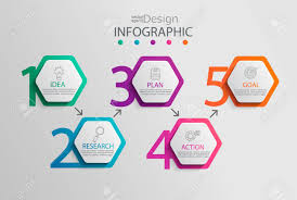 Paper Infographic Template With 5 Hexagon Options For Presentation