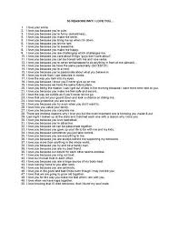 50 Reasons Why I Love You Reasons Why I Love You Reasons I Love You Why I Love You