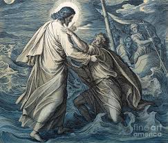 But as he got near him, peter jesus and peter climbed into the boat, and immediately, the storm stopped. Jesus And Peter Walk On Water Gospel Of Matthew Painting By Julius Schnorr Von Carolsfeld