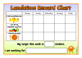 Lunchtime Fussy Eater Reward Charts Sb12225 Sparklebox