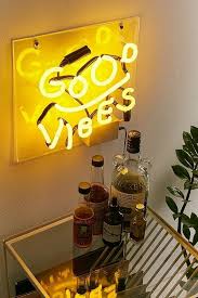 Browse wall murals online or contact us to get started today. Good Vibes Neon Light Neon Wall Signs Neon Lighting Wallpapers Yellow