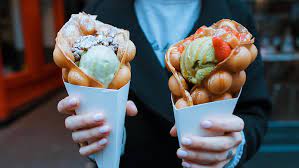 The chocolate bubble waffle, pork floss bubble waffle, or fluffy cream thick toast are sure to delight your taste buds. London Dessert Shop Bubblewrap Creates Vegan Hong Kong Style Bubble Waffles