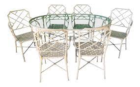 Brown Jordan Calcutta Metal Faux Bamboo Dining Table And Chairs On Chairish Com Brown Jordan Patio Furniture Dining Table Chairs Lounge Chairs Living Room