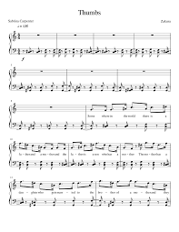 The music video was released on february 9, 2017. Sabrina Carpenter Thumbs Sheet Music For Piano Solo Musescore Com