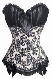 Black And White Corset Dress Atomic Strapless Victorian Damsel Overbust Corset In 2020 Fashion Corsets And Bustiers Women Corset