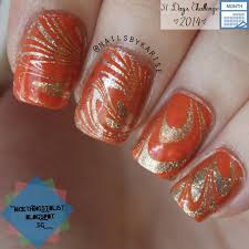 Maybe you would like to learn more about one of these? Orange Gold Water Marble Nail Art By Karise Tan Nailpolis Museum Of Nail Art