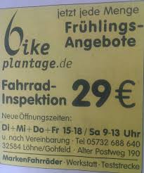 Bike Plantage Gmbh 32584 Lohne Gohfeld Offnungszeiten Adresse Telefon