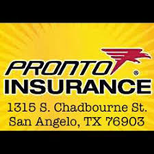 Check out what 1,261 people have written so far, and share your own experience. Pronto Insurance 325 227 4899 1315 S Chadbourne St San Angelo Tx 76903 San Angelo San Insurance