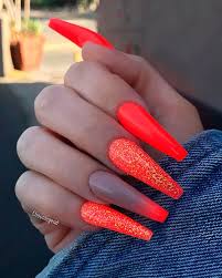 Best Nails For Summer 2019 Stylish Belles Orange Acrylic Nails Orange Nails Fluorescent Nails Coffin nails are not that scary after all!