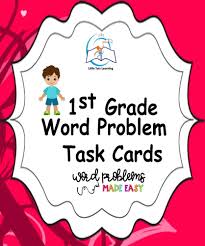This page has a great collection of word problems that provide a gentle introduction to word problems for all four basic math operations. 1st Grade Word Problem Task Cards Story Problems A Yearlong Bundle Teaching Resources