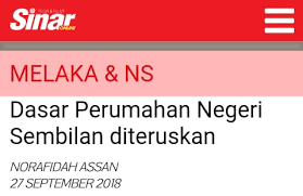 Negeri sembilan (juga dikenali sebagai negeri sembilan darul khusus) ialah sebuah negeri di malaysia yang terletak di pantai barat semenanjung malaysia dan bersempadankan selangor di sebelah utara, pahang di sebelah timur, johor di sebelah tenggara dan melaka di sebelah selatan. Facebook
