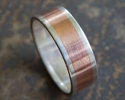 Rustic Silver Copper Men S Wedding Ring Etsy Rings Mens Wedding Bands Cool Wedding Rings Copper Wedding Band
