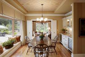 I love everything about this room, especially the wall color. Window Seat Dining Room Houzz