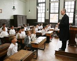 Image of Victorian schoolroom or children attending school