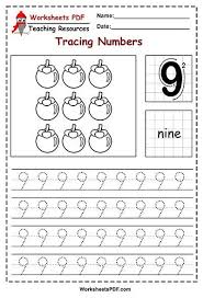 Preschool Number Tracing Worksheets 1 10 9 Numbers Preschool Preschool Number Tracing Number Tracing