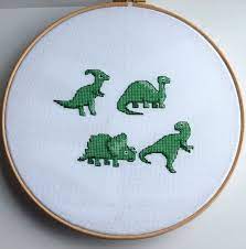 This would look great in a little boys bedroom. Green Dinosaurs Cross Stitch Pattern Cartoon Dinosaurs Cross Etsy Cross Stitch Patterns Stitch Patterns Modern Cross Stitch