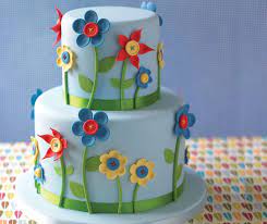 Button Flower Cake Little Girl Cakes Birthday Cake Kids Floral Cake