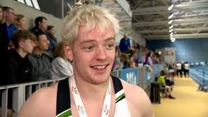 Conor Kelly after becoming Irish 400m Indoor Champion