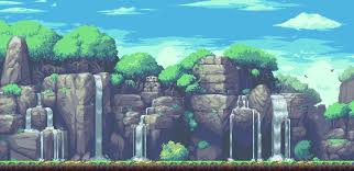See more ideas about aesthetic usernames, aesthetic names, cool usernames for instagram. Waterfall Background By Sohei Pixel Art Landscape Pixel Art Background Pixel Art Games