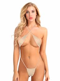 YEAHDOR Womens Sling Shot Bikini Swimsuit One-Piece Criss Cross Backless  Mini Bikini Bodysuit Lingerie Nude One Size - Walmart.com