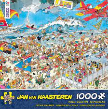 For about the same price as a hinkler puzzle roll you get the puzzle roll and 1000 piece jigsaw puzzle of an icelandic landscape. Jan Van Haasteren The Beach 1000 Piece Puzzle Puzzle Art Cartoon Puzzle Jigsaw Puzzles