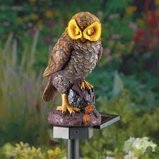 Hooting Brown Owl Solar Garden Stake Collections Etc