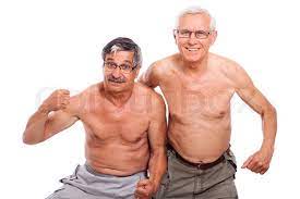 glücklich nackt Senioren zeigen Körper | Stock Bild | Colourbox