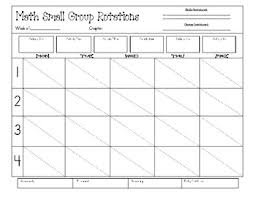 Small Group Weekly Planning Chart Math