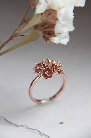Rose Gold Flower Ring Nature Engagement Ring Lily Of The Valley Jewelry Gold Ring For Woman Gift For Girlfriend Unique Proposal Ring Nature Engagement Ring Rose Gold Flower Ring Floral Engagement