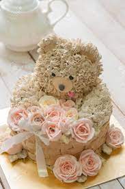 Happy birthday card with flowers arranged in gift box. Buttercream Bear And Flower Cake For Happy Birthday Stock Photo Picture And Royalty Free Image Image 89903874