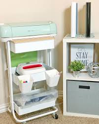 Finally Created A Cricut Work Station And Organized All My Materials When I Saw This Cart From Michaelsstor Cricut Storage Cricut Craft Room Workstation
