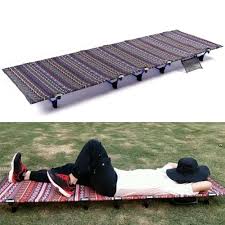 Outdoor Folding Camping Mat Single Bed Portable Aluminium Alloy Sleeping Bed,  Size: 180x61x14cm (Blue)