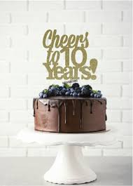 What kind of cake should i make for my anniversary? Gold Glitter 10 Years Loved Cake Topper 10th Birthday Anniversary Cake Decorations Happy 10th Birthday Anniversary Cake Topper Cake Toppers Toys Games Flori Immobilien De