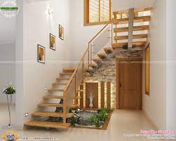 From afar one can observe the movement of people; Under Stair Design Wooden Stair Kitchen And Living Kerala Home Design And Floor Plans 8000 Houses