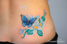 Beautiful Color Butterfly With Flowers Tattoo Butterfly Tattoos For Women Butterfly Tattoo Beautiful Tattoos