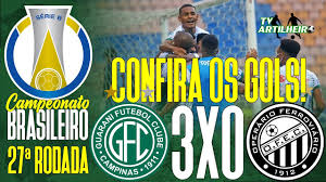 O bugre possui, hoje, a maior bandeira (bandeirão) dos times do interior e a 6ª maior do brasil, com 140 x 40 metros. Serie B 20 27Âª Rodada Guarani Fc 3 X 0 Operario Fec Confira Os Gols Tv Artilheiro Youtube