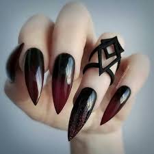 Long Black Almond Shaped Nails 50 Gorgeous Almond Acrylic Nails You Won T Resist Img 37 Goth Nails Almond Acrylic Nails Gothic Nails