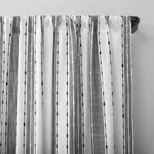 Black And Silver Striped Curtains 52 X96 Slub Texture Stripe Cotton Light Filtering Curtain Black White Archaeo White Curtains Living Room Black Curtains White Curtains Bedroom