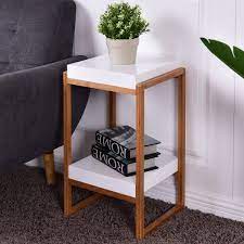 Giantex End Table Bedroom Accent Storage Display Shelf Bins Night Stand Display Home Furniture 23 6h Visit Side Table Decor Furniture Painted Bedside Tables