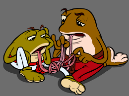 Ribby and Croaks-Cuphead's most desired characters-in steamy poses