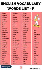 Words That Start With P 315 Wonderful Words That Begin With Letter P Love English In 2021 Good Vocabulary Words English Vocabulary Words Learn English Words