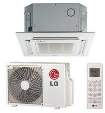 208~230 v, 60 hertz, 1 ph ceiling compact cassette air conditioning & heating system variable speed dc Lg Lc128hv4 12 000 Btu Single Zone Ceiling Cassette Inverter Heat Pump 4 Way Multi Compatible Ceiling Cassette Mini Split Indoor Unit Air Conditioner With 13 800 Btu Heating Capacity Forced Operation Control Lock
