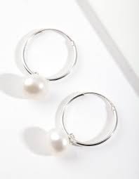 $7.97 (8) free shipping on orders $89+ new markdown. Sterling Silver Freshwater Pearl Hoop Earrings Lovisa