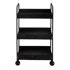 Ralph Metal Trolley On Castors In Black W 49cm Rollwagen Rollwagen Kuche Aufbewahrungsmobel